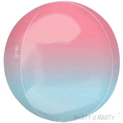 balon foliowy kula ombre rozowo niebieski amscan 16 orb