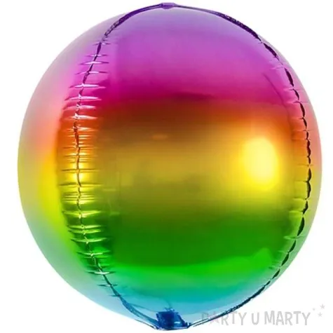 balon foliowy kula ombre teczowy partydeco 16 orb