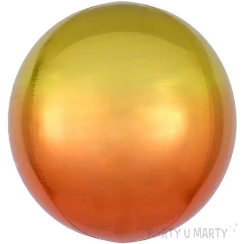 balon foliowy kula ombre zolty amscan 16 orb