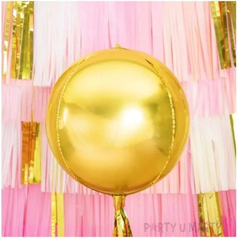 balon foliowy kula zloty partydeco 16 orb