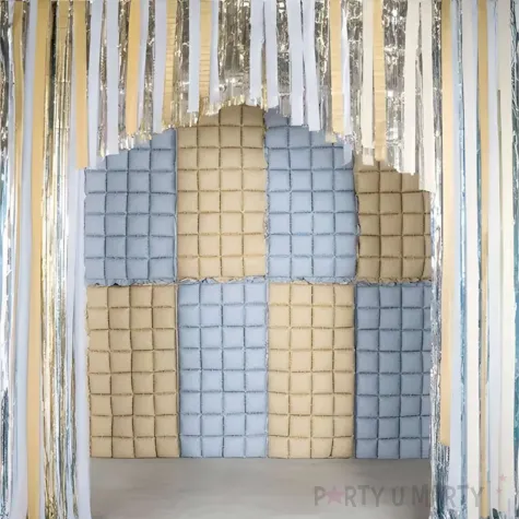 balon foliowy kurtyna scianka do zdjec niebieski bezowy partydeco 43 shp