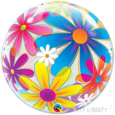 balon foliowy kwiaty qualatex bubbles 22 orb