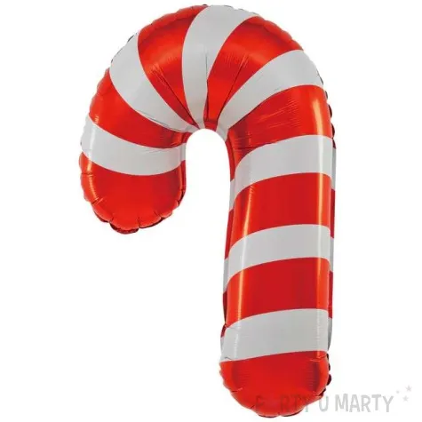 balon foliowy laska cukrowa bialo czerwona partypal 29 shp