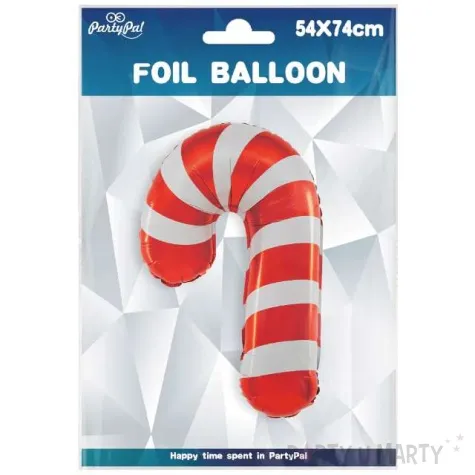balon foliowy laska cukrowa bialo czerwona partypal 29 shp
