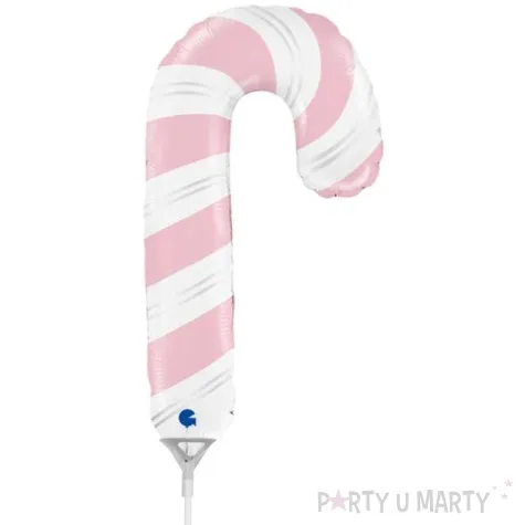 balon foliowy laska cukrowa bialo rozowy grabo 14 shp