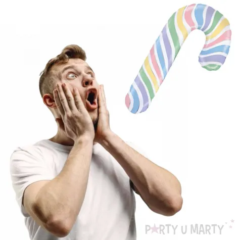 balon foliowy laska cukrowa teczowa grabo 14 shp