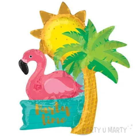 balon foliowy lets flamingle party time amscan 14 shp