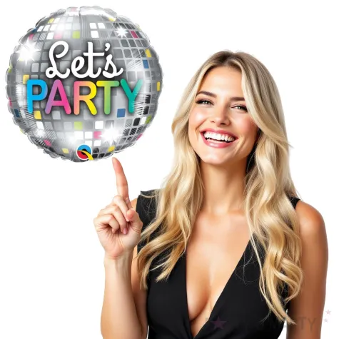 balon foliowy lets party kula dyskotekowa qualatex 18 rnd