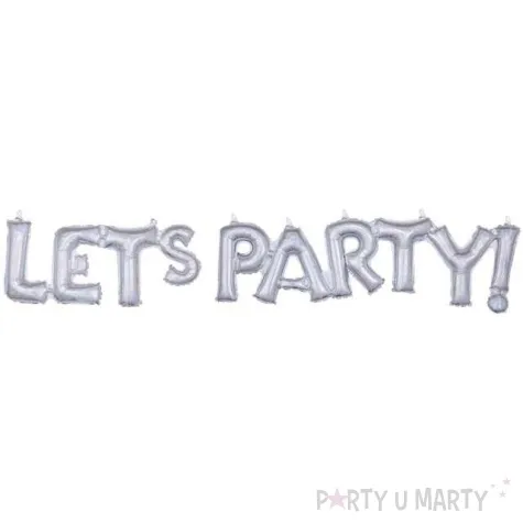balon foliowy lets party srebrny holograficzny amscan 33 shp