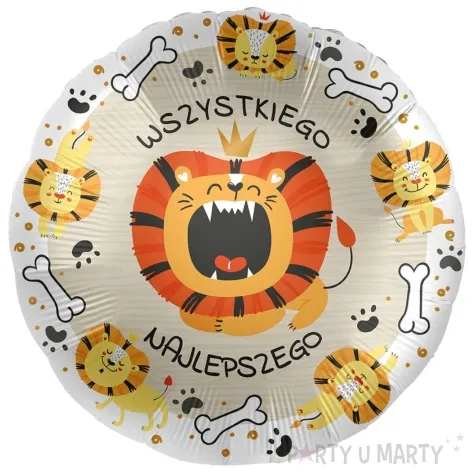 balon foliowy lew krol dzungli wszystkiego najlepszego premioloon 17 rnd