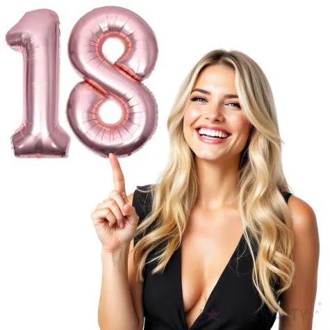 balon foliowy liczba 18 rozowe zloto dekoracjepolska 39 dgt