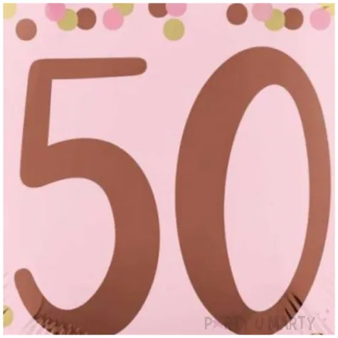 balon foliowy liczba 50 dekoracja na 50 urodziny rozowy amscan 18 rnd