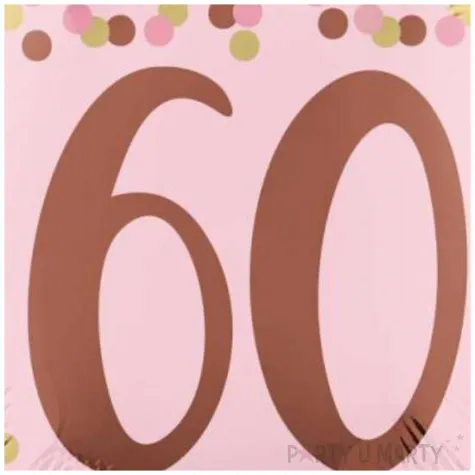 balon foliowy liczba 60 dekoracja na 60 urodziny rozowy amscan 18 rnd