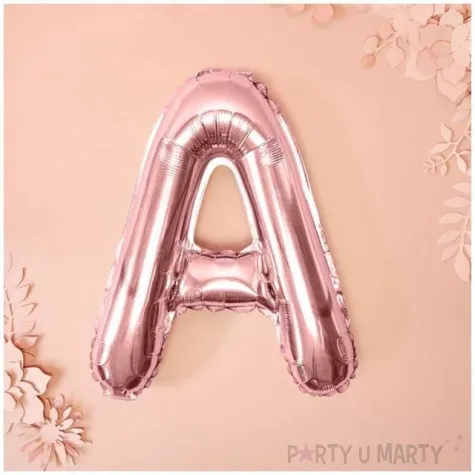 balon foliowy litera a rozowe zloto partydeco 14 ltr