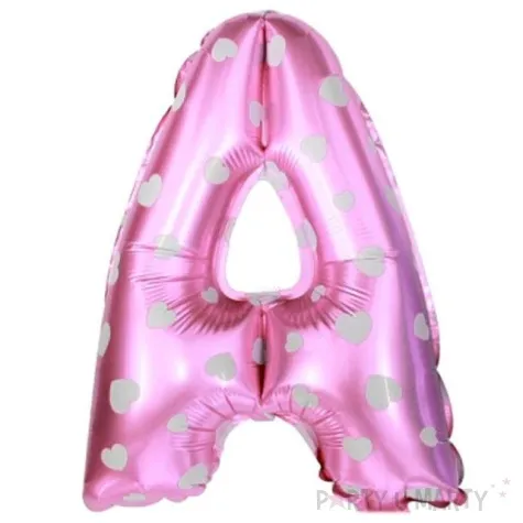 balon foliowy litera a serduszka rozowy oem 16 ltr