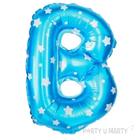 balon foliowy litera b gwiazdki niebieski oem 16 ltr
