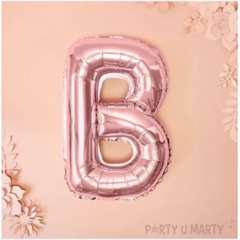 balon foliowy litera b rozowe zloto partydeco 14 ltr