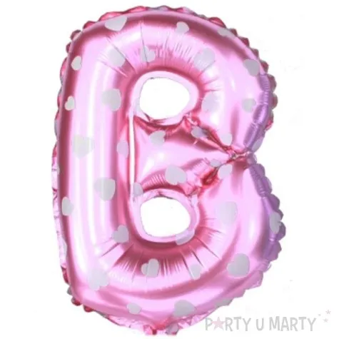 balon foliowy litera b serduszka rozowy oem 16 ltr