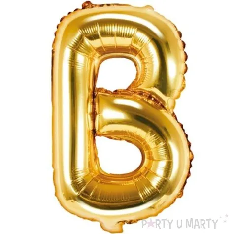 balon foliowy litera b zloty partydeco 14 ltr