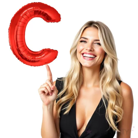 balon foliowy litera c czerwony funny fashion 40 ltr