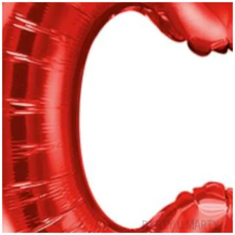 balon foliowy litera c czerwony partydeco 14 ltr