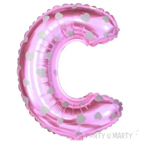 balon foliowy litera c serduszka rozowy oem 16 ltr