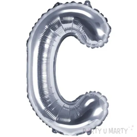 balon foliowy litera c srebrny partydeco 14 ltr