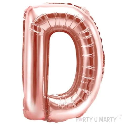 balon foliowy litera d rozowe zloto partydeco 14 ltr