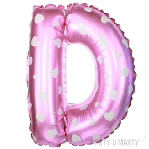 balon foliowy litera d serduszka rozowy jasny oem 16 ltr