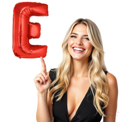 balon foliowy litera e czerwony funny fashion 40 ltr