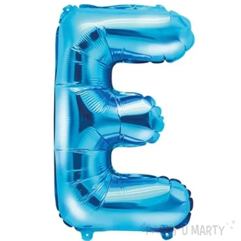 balon foliowy litera e niebieski partydeco 14 ltr