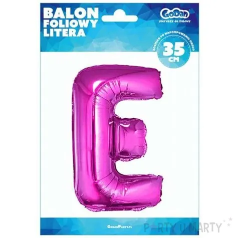 balon foliowy litera e rozowy godan 14 ltr
