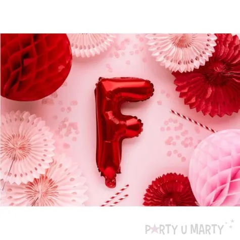 balon foliowy litera f czerwony partydeco 14 ltr