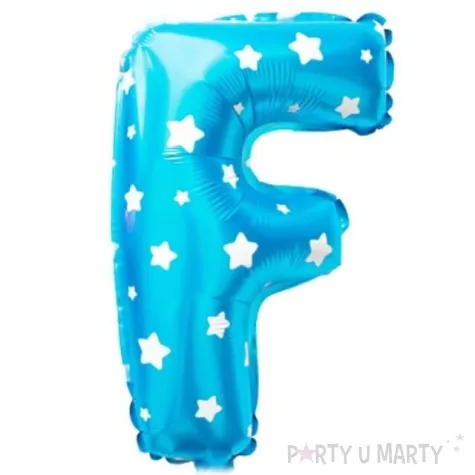 balon foliowy litera f gwiazdki blekitny oem 16 ltr