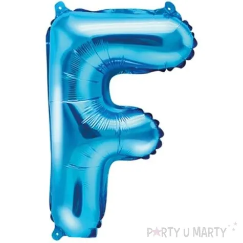 balon foliowy litera f niebieski partydeco 14 ltr