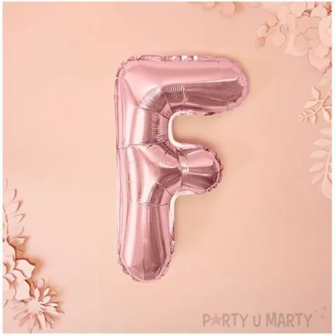 balon foliowy litera f rozowe zloto partydeco 14 ltr
