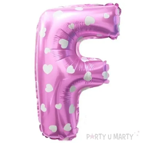 balon foliowy litera f serduszka rozowy jasny oem 16 ltr