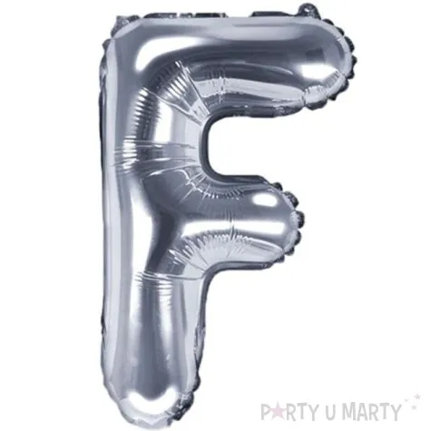 balon foliowy litera f srebrny partydeco 14 ltr