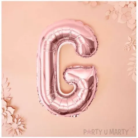 balon foliowy litera g rozowe zloto partydeco 14 ltr
