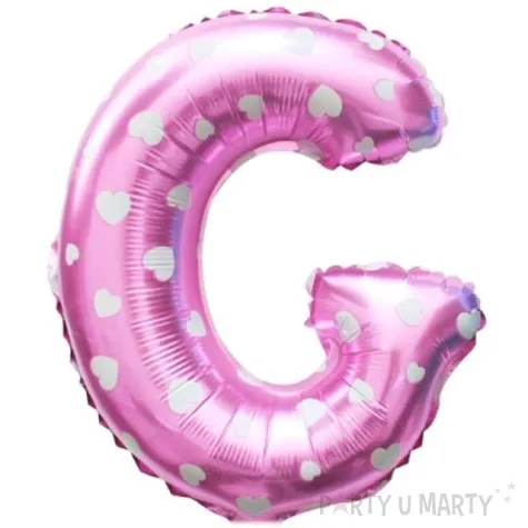 balon foliowy litera g serduszka rozowy jasny oem 16 ltr