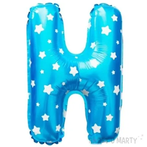 balon foliowy litera h gwiazdki niebieski 16 ltr