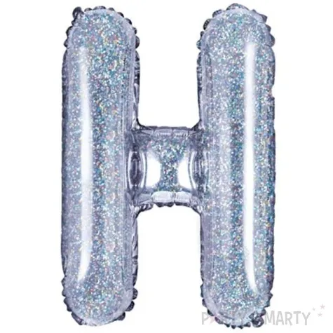 balon foliowy litera h holograficzna srebrny partydeco 14 ltr