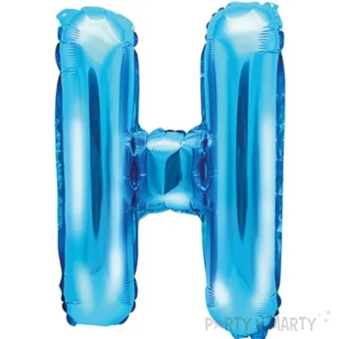 balon foliowy litera h niebieski partydeco 14 ltr