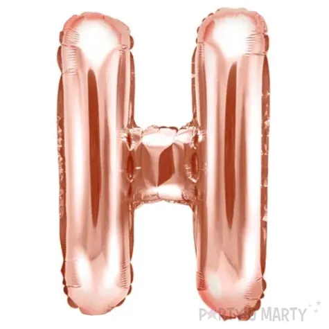 balon foliowy litera h rozowe zloto partydeco 14 ltr