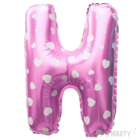 balon foliowy litera h serduszka rozowy jasny oem 16 ltr