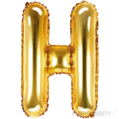 balon foliowy litera h zloty partydeco 14 ltr