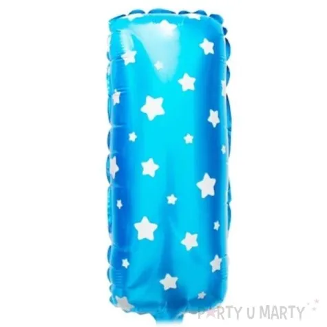balon foliowy litera i gwiazdki blekitny oem 16 ltr
