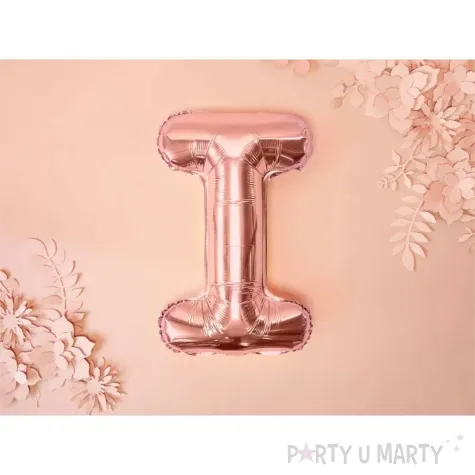 balon foliowy litera i rozowe zloto partydeco 14 ltr