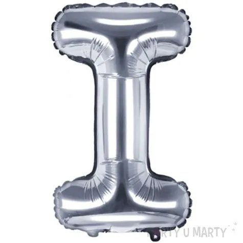 balon foliowy litera i srebrny partydeco 14 ltr