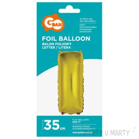 balon foliowy litera i zloty godan 14 ltr